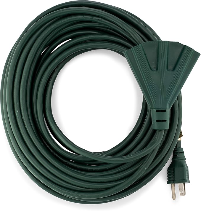 Holiday Lighting Outlet 50-Foot Green Extension Cord, 3-Prong Indoor & Outdoor by HLOLighting
