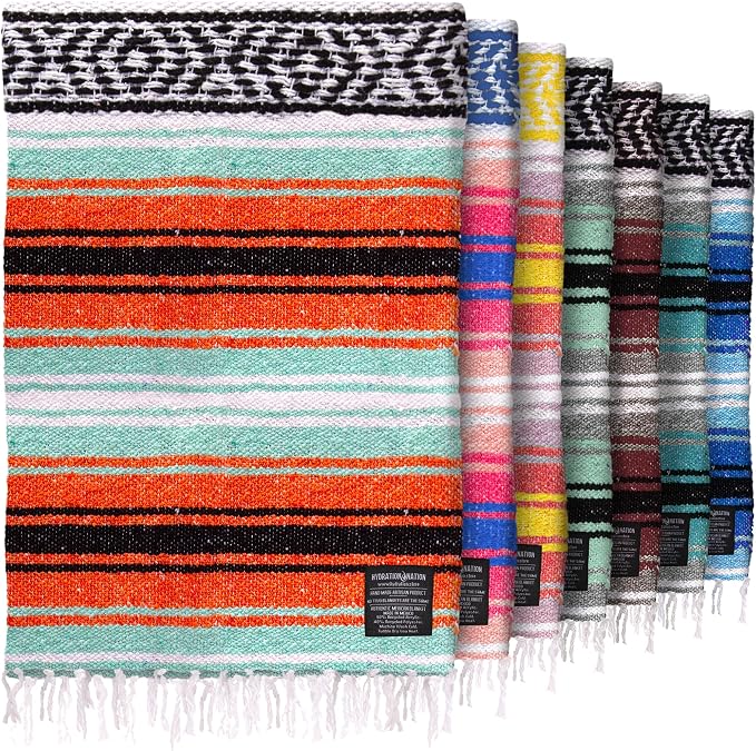Hydration Nation Authentic Extra Large Mexican Blanket by ZulayKitchen