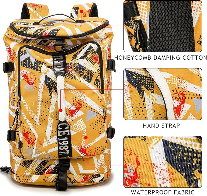 Gym Duffle Bag Waterproof black Laptop Backpack Suitable - Image 2