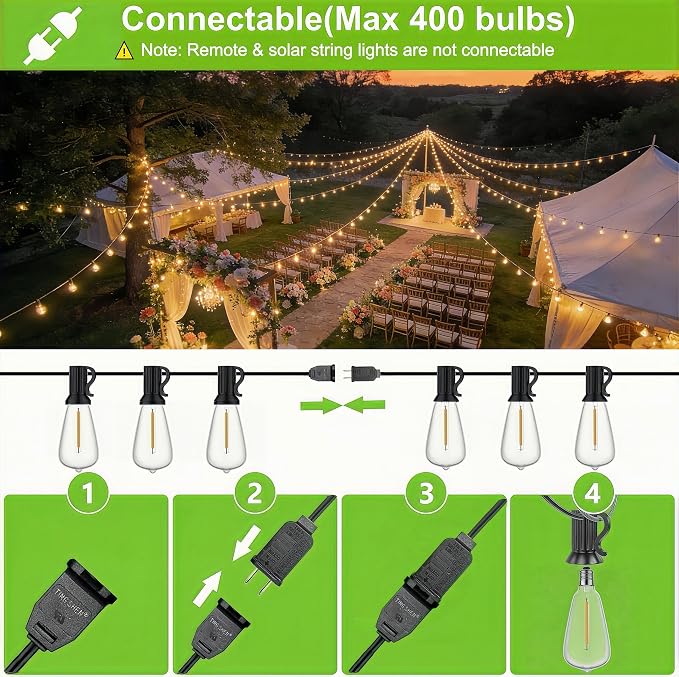 25FT Outdoor String Lights, Waterproof Patio Lights - Image 6