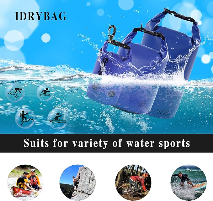 IDRYBAG Dry Bag for Kayaking Waterproof 2L/5L/10L/15L/20L, Small Dry Sack - Image 5