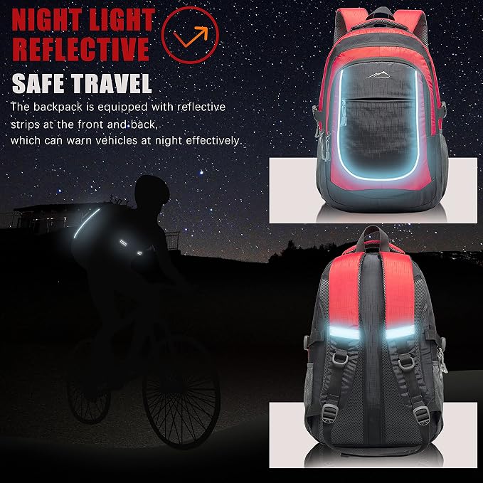 ProEtrade Backpack Bookbag for College Sturdy Travel Business Hiking Fit Laptop - Image 4