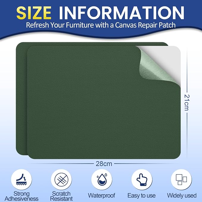 Self-Adhesive Canvas Repair Tape, 8.3" x 11" Waterproof Canvas Repair Patch - Image 2