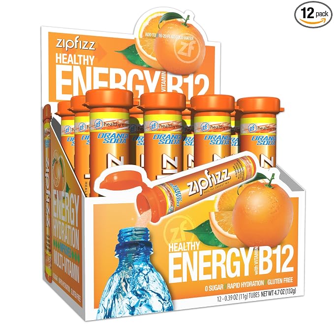 Zipfizz Daily Energy Drink Powder, 12 Pack | 3-in-1 Sustained Energy, Rapid by Zipfizz