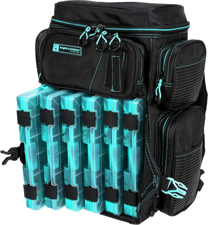Evolution Fishing Drift Series Tackle Backpack, Outdoor Rucksack w/ 6 Fishing - Image 7