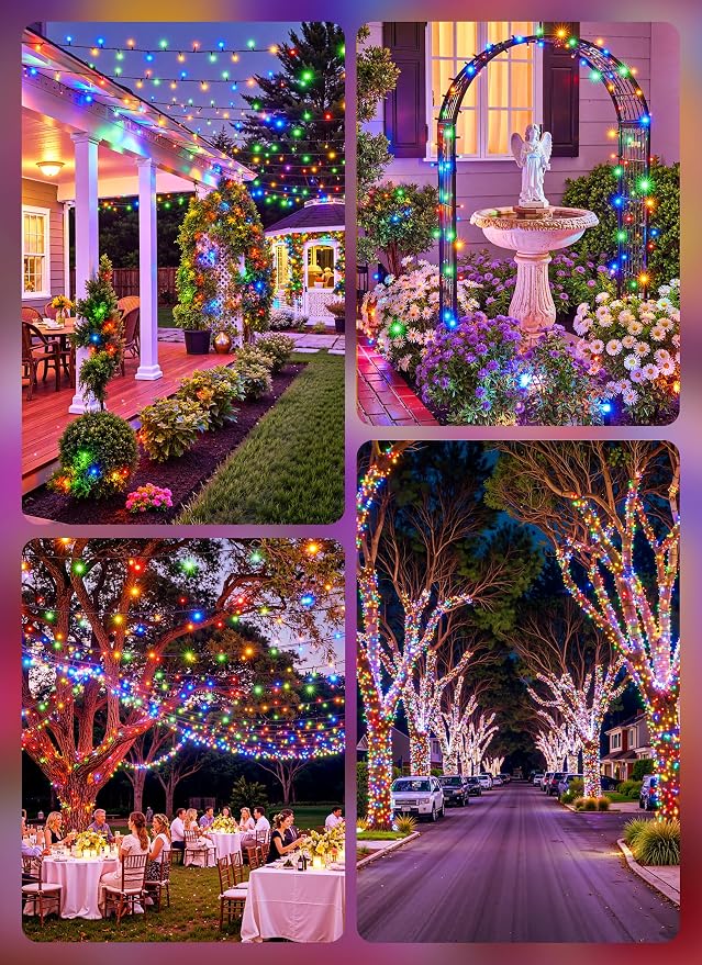 Brightown Solar String Lights Outdoor, 2 Pack Total 80FT 200 LED Solar Powered - Image 6