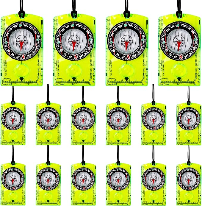 16 Pcs Orienteering Compass Acrylic Hiking Compass by Swakuta