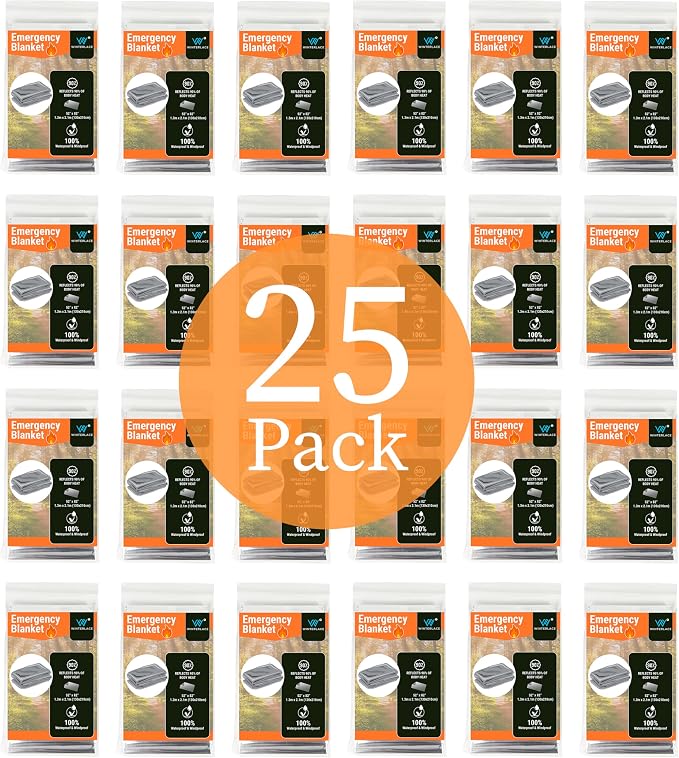 Winterlace Emergency Blankets 25-Pack Thermal Mylar Survival Rescue Camping - Image 3