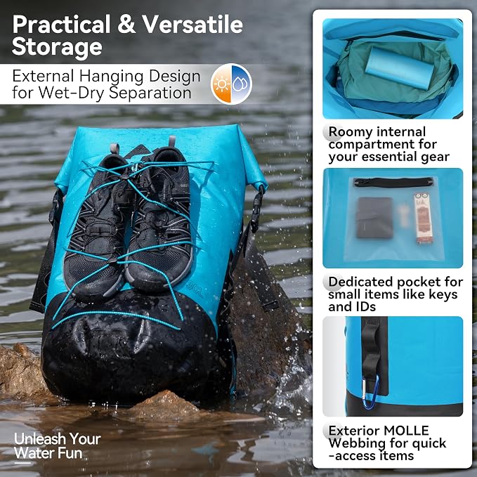 MARCHWAY Floating Roll Top Dry Bag, Flexible Lightweight TPU Waterproof - Image 4