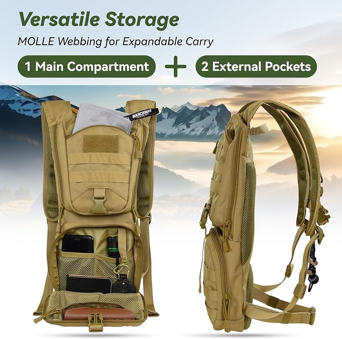 MARCHWAY Tactical Molle Hydration Pack Backpack - Image 4