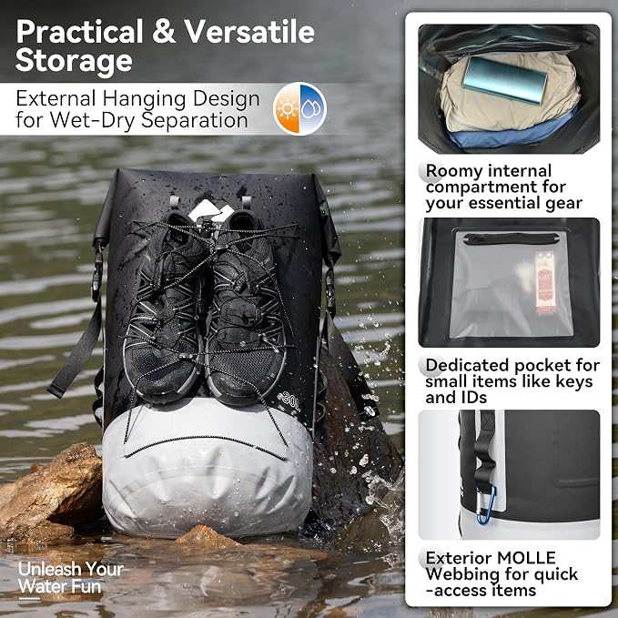 MARCHWAY Floating Roll Top Dry Bag, Flexible Lightweight TPU Waterproof - Image 4
