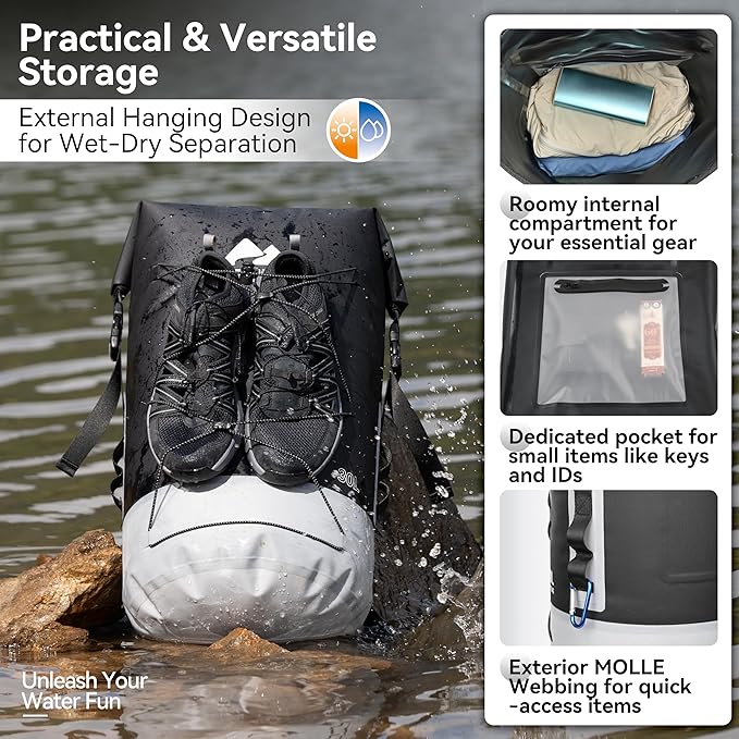 MARCHWAY Floating Roll Top Dry Bag, Flexible Lightweight TPU Waterproof - Image 4