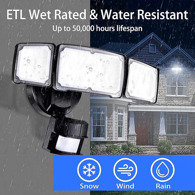 40W LED Security Lights Motion Sensor Light Outdoor, 180 Degree, ETL Water - Image 4