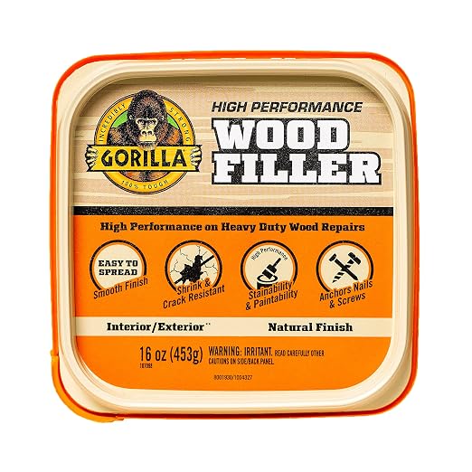 Gorilla All Purpose Wood Filler, Natural Finish, 16 Ounce Tub - Image 9