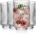 Glaver's Vintage Glassware Art Deco Glasse Ribbed Drinking Glasses U-Shape Arch by Glavers