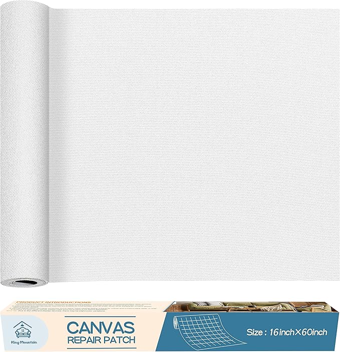 KING MOUNTAIN Canvas Repair Patch 16×60 Inch Self-Adhesive Waterproof Fabric by ForABetterHomeLife