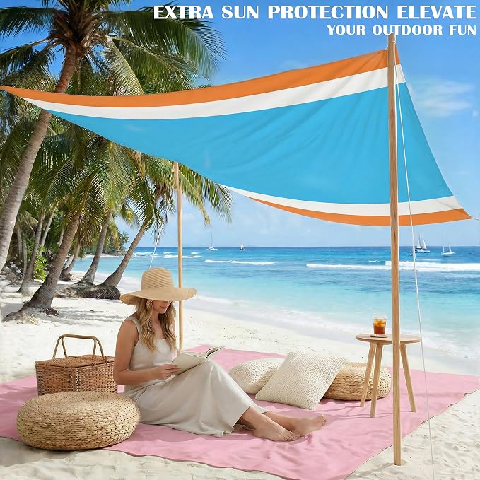 Famstar Beach Blanket Oversized Extra Large78 X 81", Waterproof Sandproof Beach - Image 3