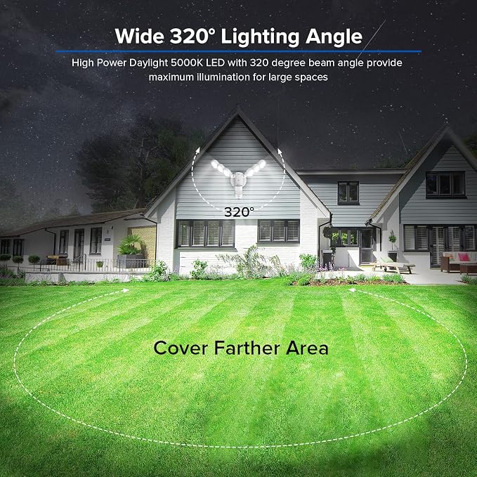 SANSI 45W 6000LM Motion Sensor Outdoor Lights, 5000K 600W Equiv LED Outdoor - Image 2