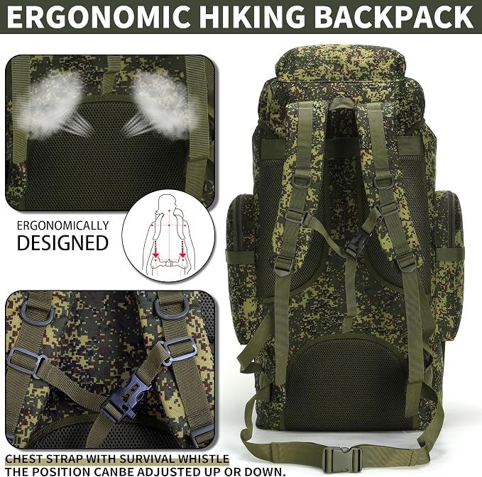 Hiking Backpack for Men 70L/100L Camping Backpack Military Rucksack Molle 3 - Image 5