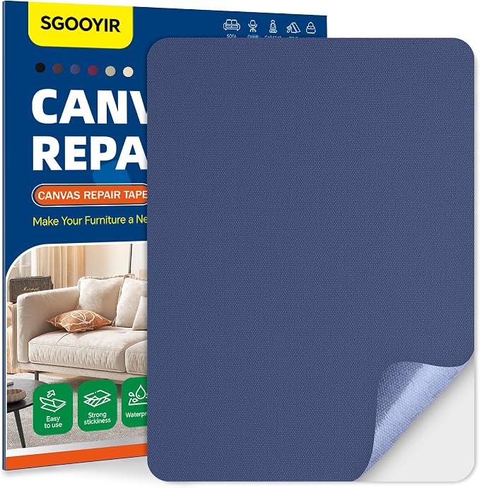 Self-Adhesive Canvas Repair Tape, 8.3" x 11" Waterproof Canvas Repair Patch by Sgooyir