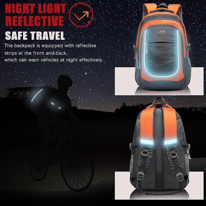 ProEtrade Backpack Bookbag for College Sturdy Travel Business Hiking Fit Laptop - Image 4