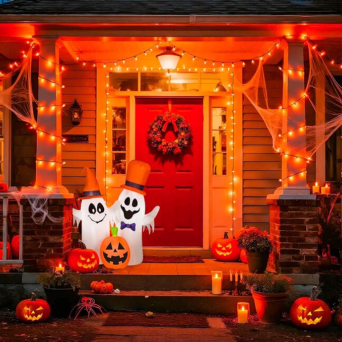 JMEXSUSS 200 LED Orange Halloween Lights Outdoor, 66ft Connectable Halloween - Image 5