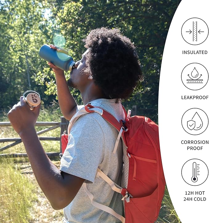 Bambaw 12 oz Insulated Water Bottle, Small Stainless Steel Water Bottle - Image 3