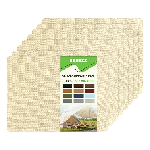 Besezx Canvas Repair Patch, Outdoor Gear Patch, 7.87x5.9 Inches 8PCS, by Besezx
