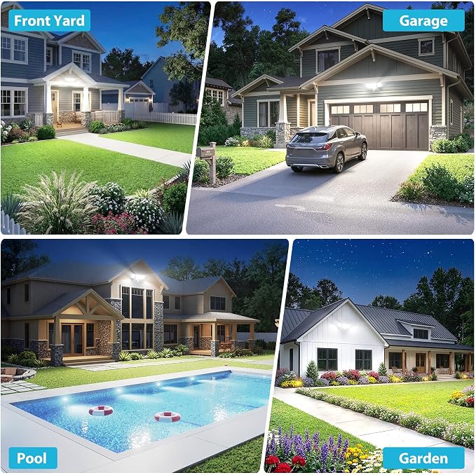 Olafus 180W Motion Sensor Outdoor Lights, 18000LM Dusk to Dawn LED Flood Lights - Image 9
