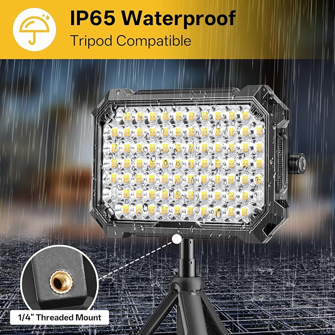 LED Work Light Rechargeable Outdoor, 13000mAh Work Flood Lights 10000LM - Image 6