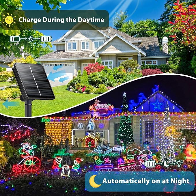 Warm White and Multicolor Color Changing Solar String Lights - Image 2