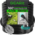 GEARit 100 Ft Extension Cords 16/3 Gauge 360° Rotating Plug Outdoor/Indoor SJTW by GEARit
