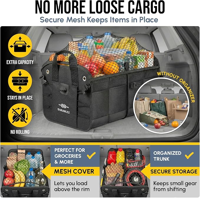 XL Modular Trunk Organizer System – 4 Section Extra Large Car Cargo Organizer - Image 5