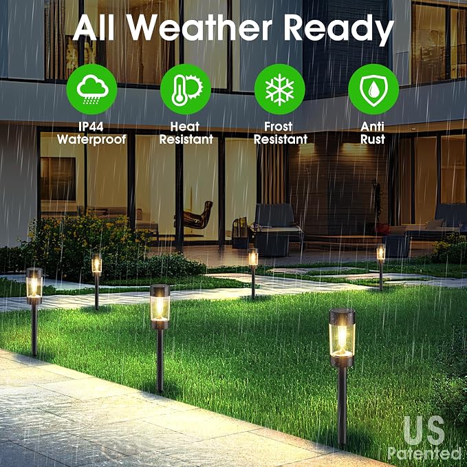 Eyrosa Solar Lights Outdoor, 12 Pack Waterproof Solar Landscape Lighting - Image 5