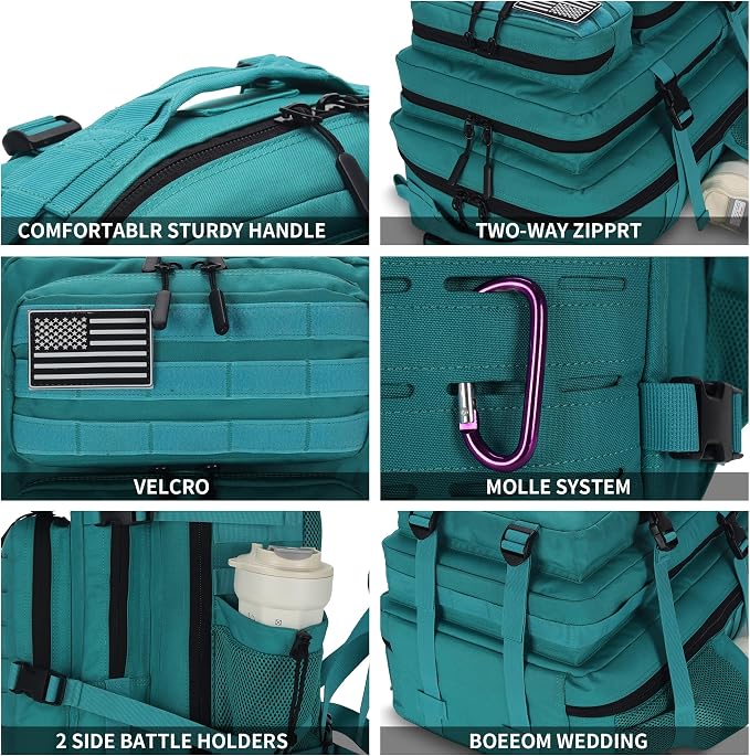 Military Tactical Backpack 45L/25L 3 Day Assault Pack Molle Daypack Hiking - Image 4