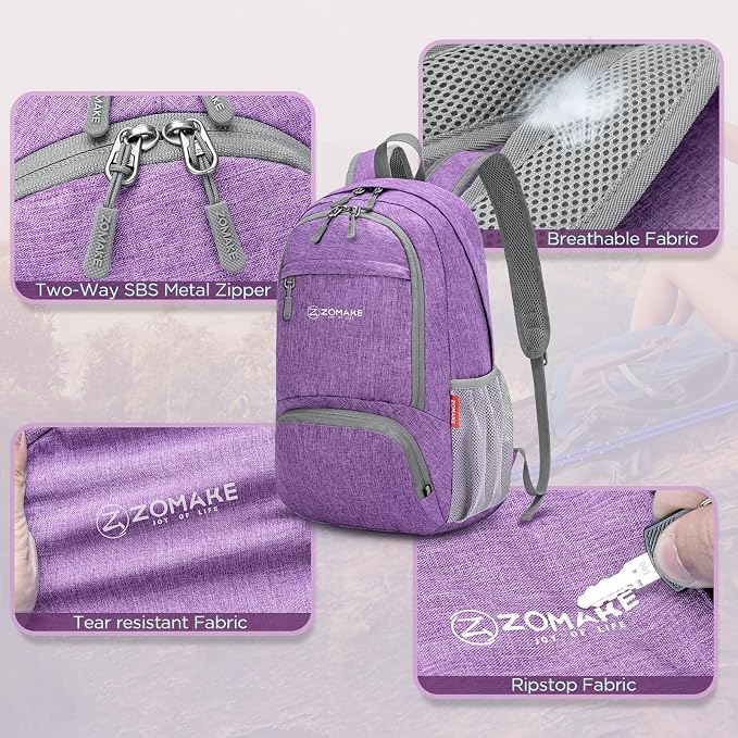 ZOMAKE Ultra Lightweight Packable Backpack 20L, Small Foldable Backpacks Hiking - Image 4