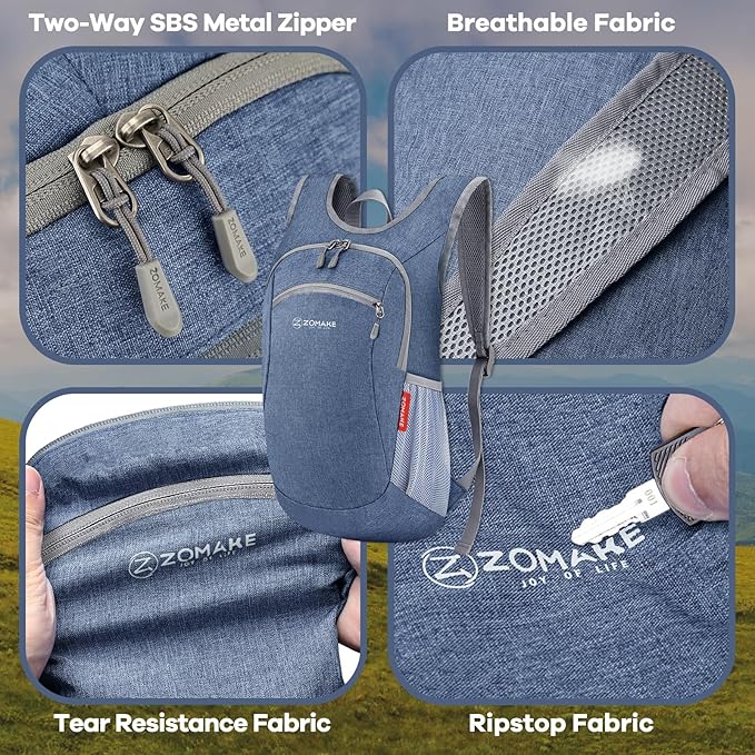 ZOMAKE Ultra Lightweight Packable Backpack 10L, Small Foldable Backpacks Hiking - Image 4