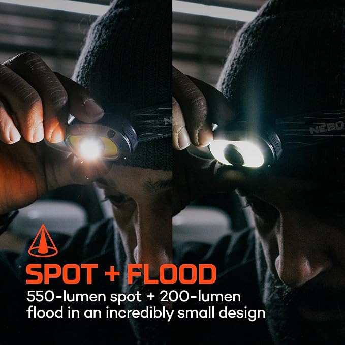 NEBO MYCRO 550+ Rechargeable Headlamp | 550 Lumens, 7 Light Modes, Water - Image 5