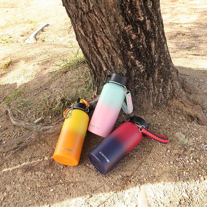 KXIAOCHEN Insulated Water Bottle, Stainless Steel Water Bottle, 2 Lids - Image 8