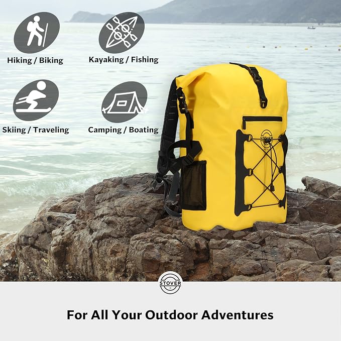STOVER 5/10/25/30/40/55L Waterproof Dry Bag- Roll-Top Backpack w/Phone Case- - Image 6