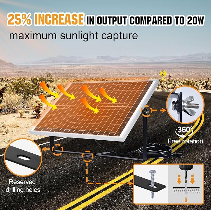 ECO-WORTHY 25W 12V Solar Battery Charger Trickle Maintainer, 25W Waterproof - Image 4