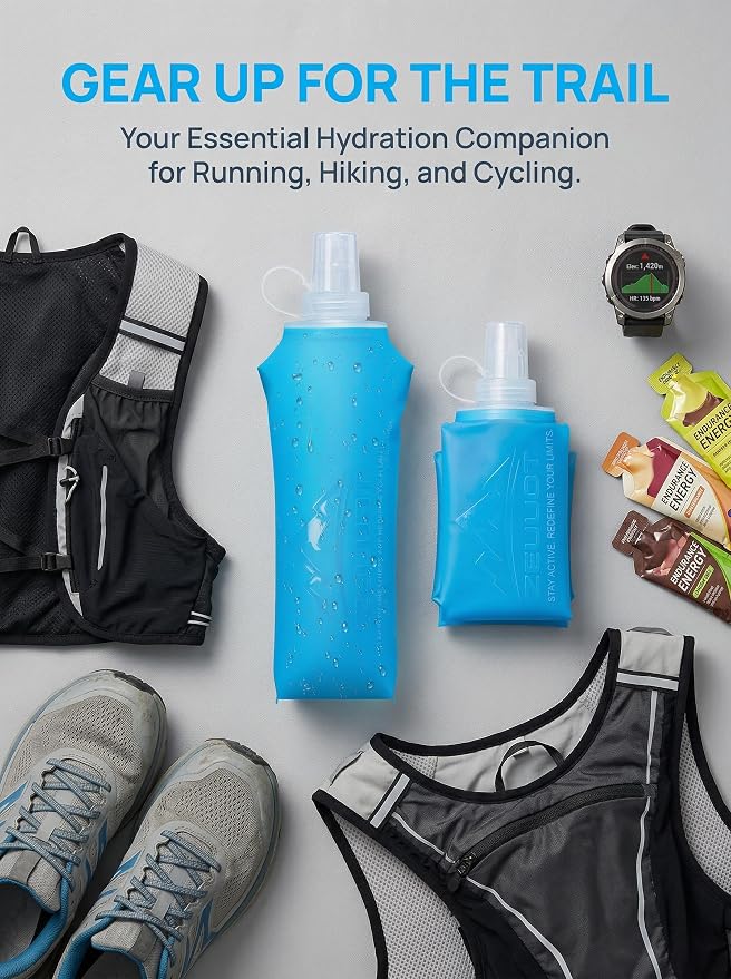 Zelvot Running Vest Soft Flask, BPA-Free 500ml Collapsible Water Bottle - Image 8