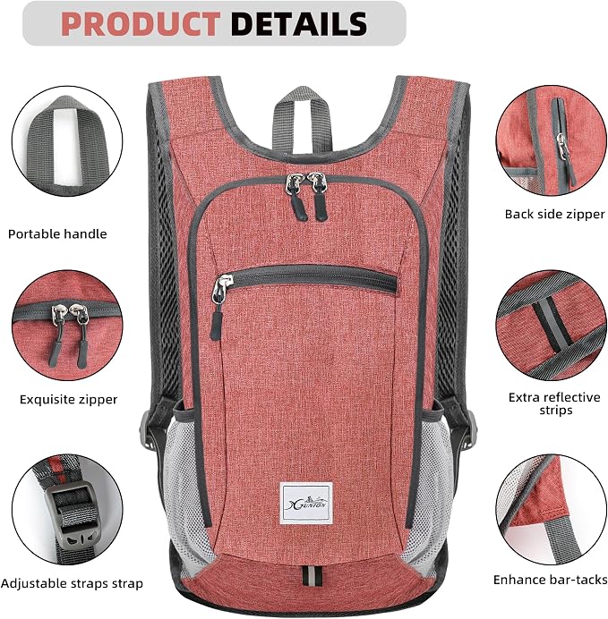 Xgunion Hiking Backpack 10L Small Travel Lightweight Daypack Foldable Hiking - Image 3