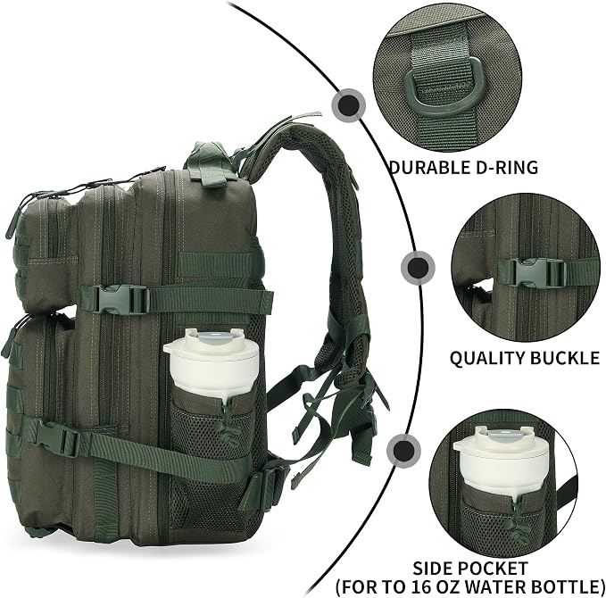 Lovelinks21 25L Military Tactical Backpack Small Assault Pack Molle Daypack - Image 5