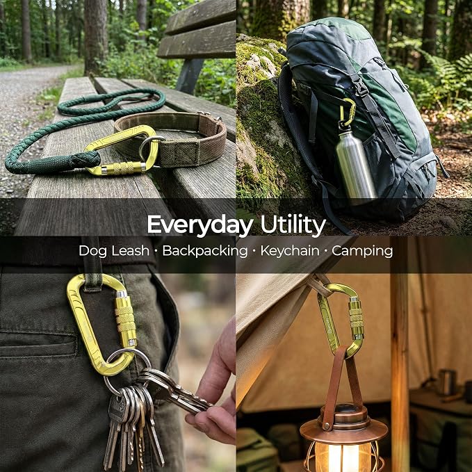 3inch Auto Locking Carabiner Clips Heavy Duty, 12KN /2697lbs Lightweight - Image 5