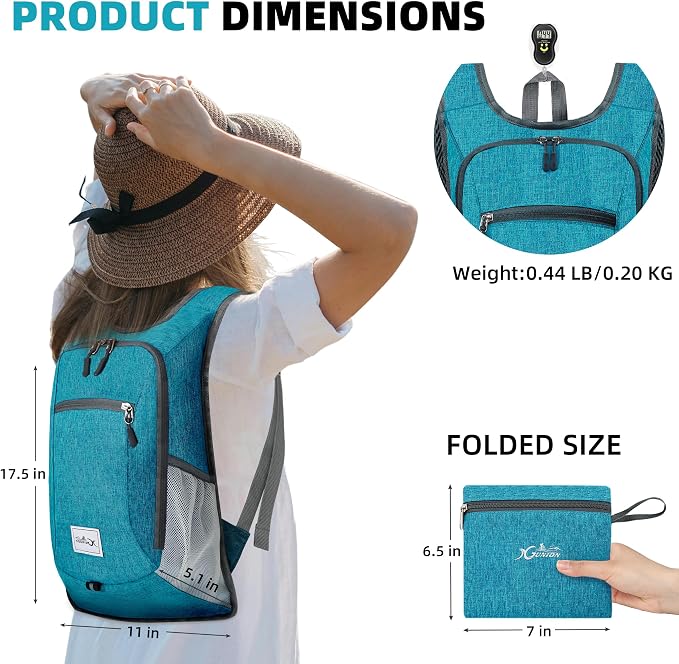 Xgunion Hiking Backpack 10L Small Travel Lightweight Daypack Foldable Hiking - Image 2