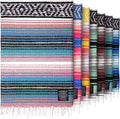 Hydration Nation Authentic Large Handwoven Mexican Striped Throw Blanket by ZulayKitchen