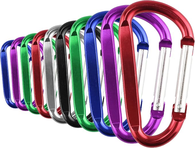 SWATOM Aluminum D-Shape Carabiner Clip 1.6/1.8/2.2/2.6/3 Inches Spring Snap by SWATOM