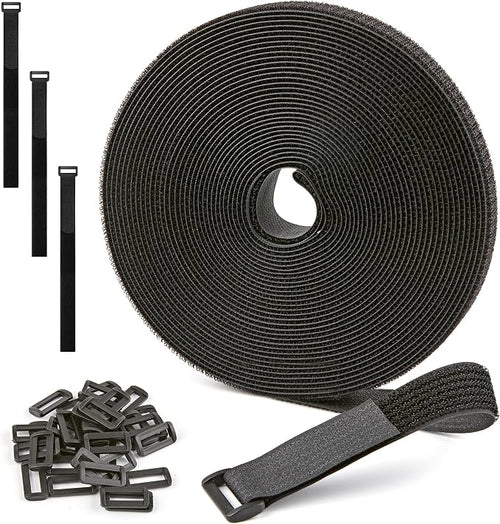 1" x 30ft Nylon Hook and Loop Cable Straps Roll by NBTORCH