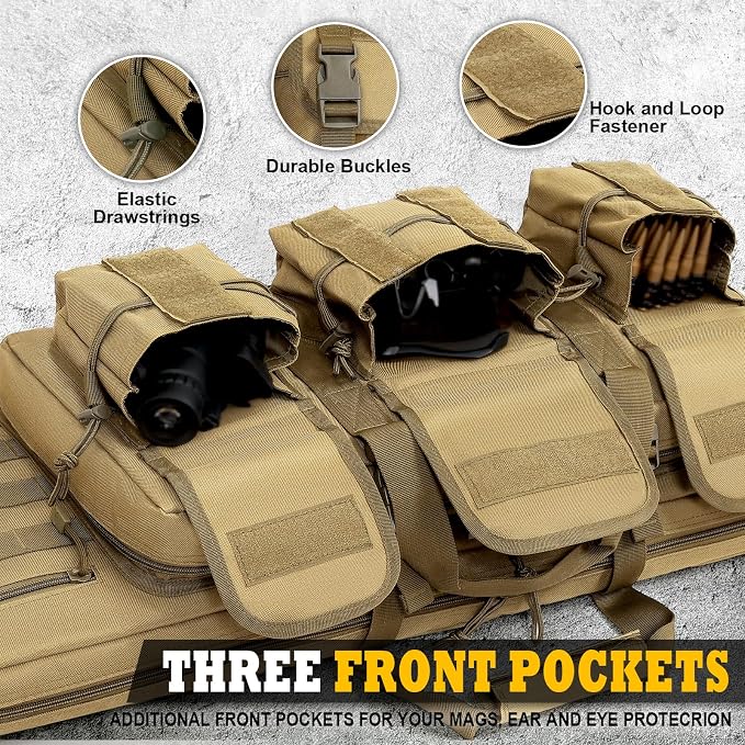 DULCE DOM 36 42 48 Inch Double Rifle Case, Tactical Soft Padded Backpack - Image 5